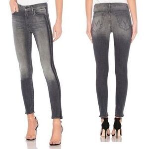 MOTHER Looker Skinny Jeans Miss Moody Women’s Size 24 High Waist Racer Stripe